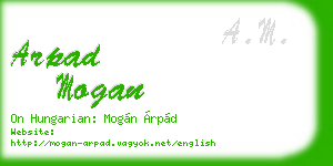 arpad mogan business card