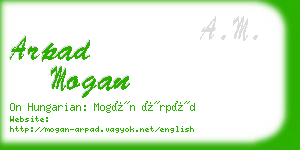 arpad mogan business card